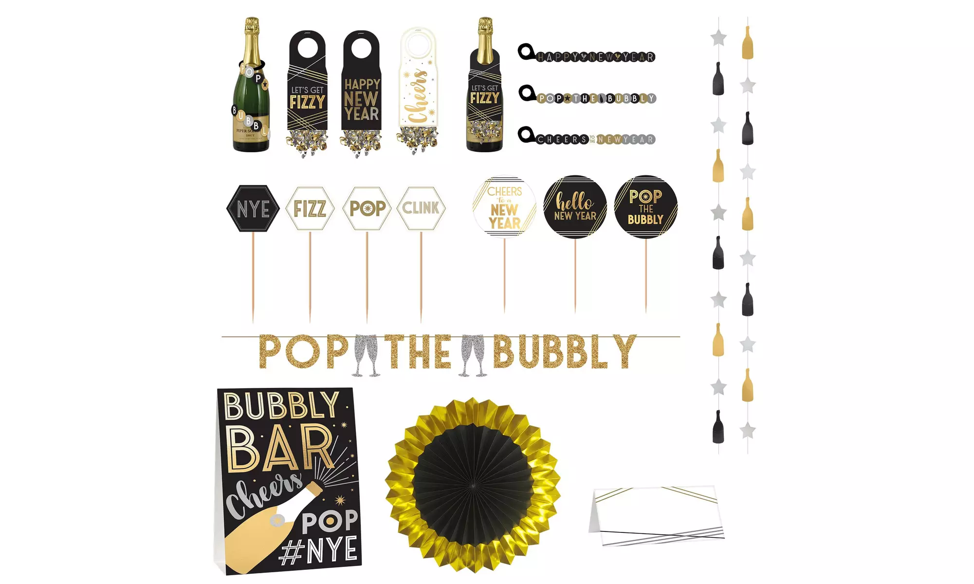 New Year's Deluxe Bubbly Bar Decorating Kit - Primary Image