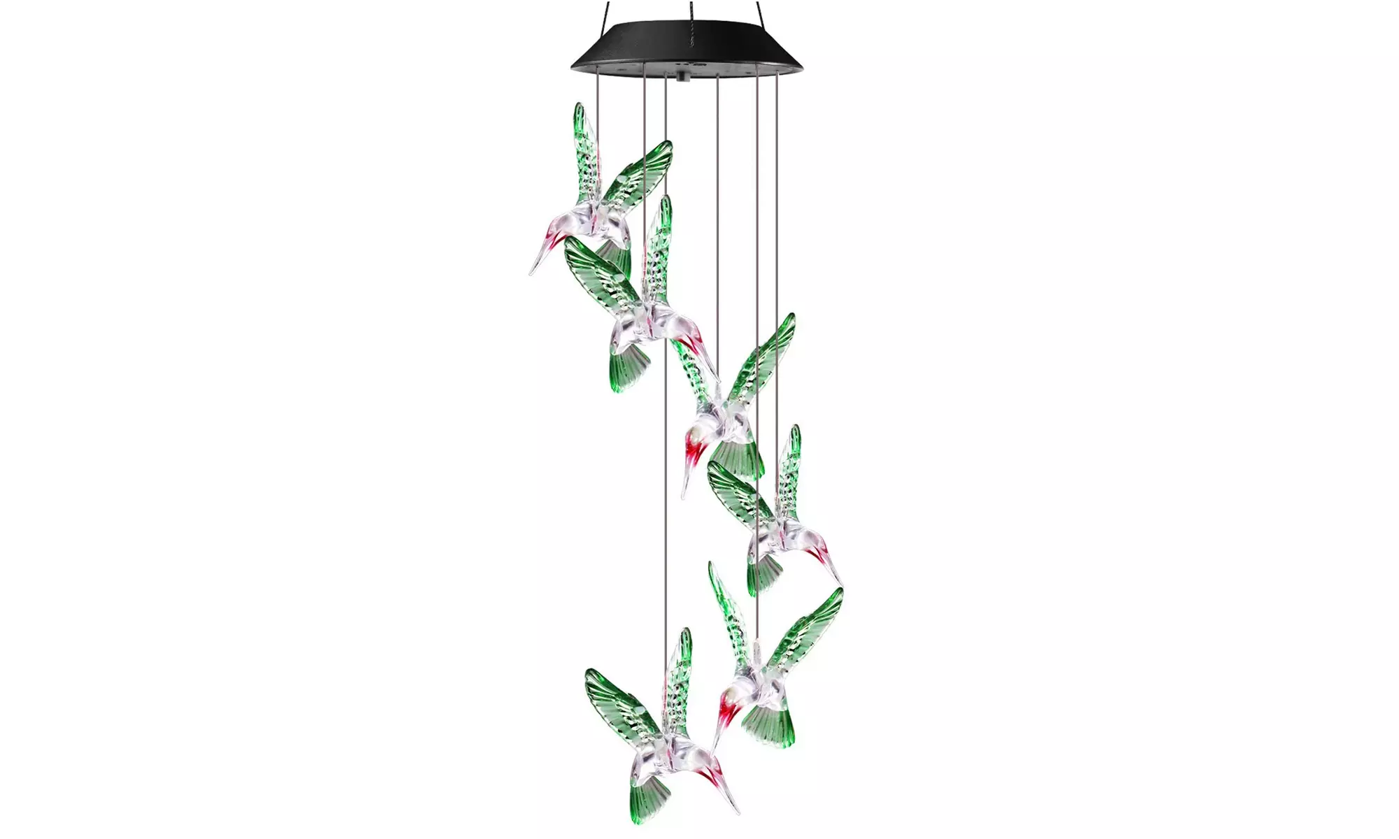 Hummingbird Solar Light Wind Chime - LED Changing Multi Color Decorative Lights