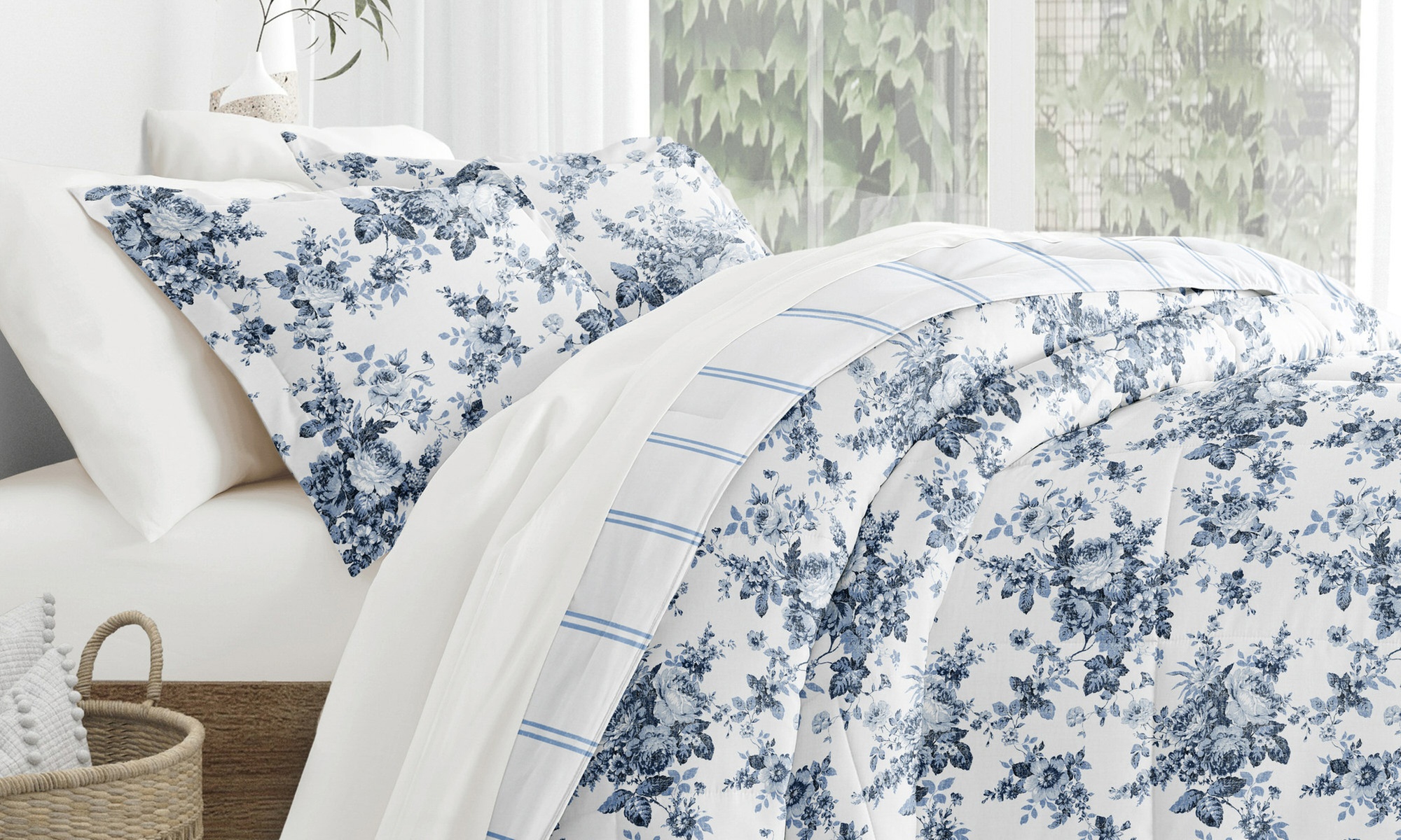 7pc Pattern Comforter & Solid Microfiber Sheet Set-Cozy Gift for Mother's Day! 