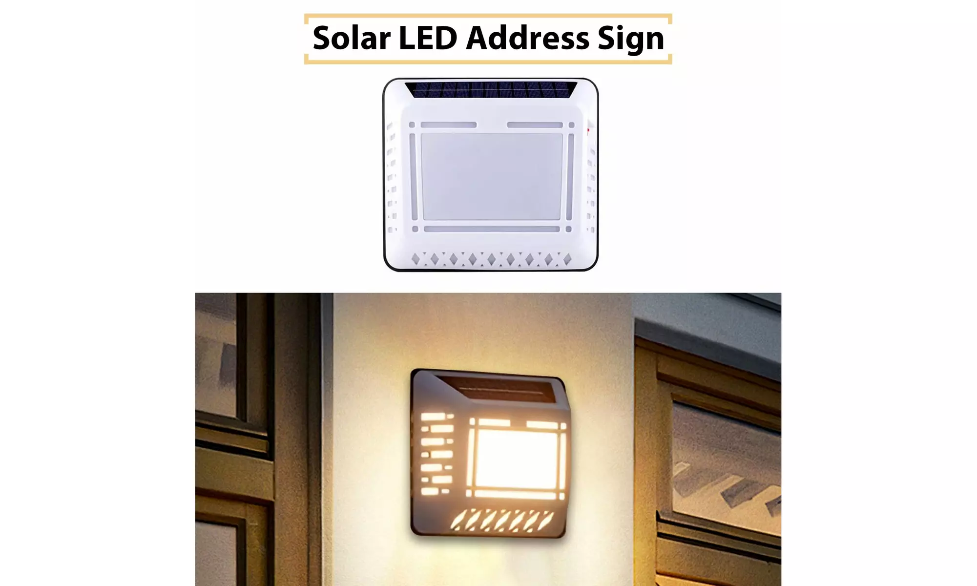 Water-Resistant Solar LED Address Plaque with Custom Numbers