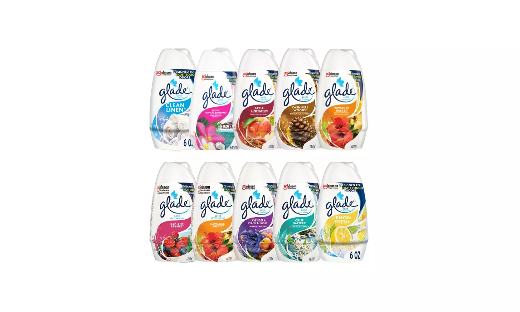 10 pack Glade Solid Air Freshener, Deodorizer for Home and Bathroom - Primary Image