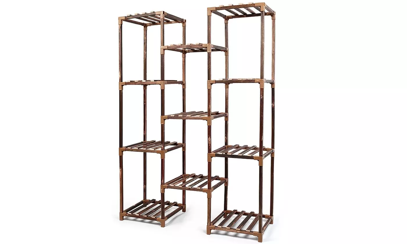NewHome Multi-Tier Wooden Plant Stand with Tools