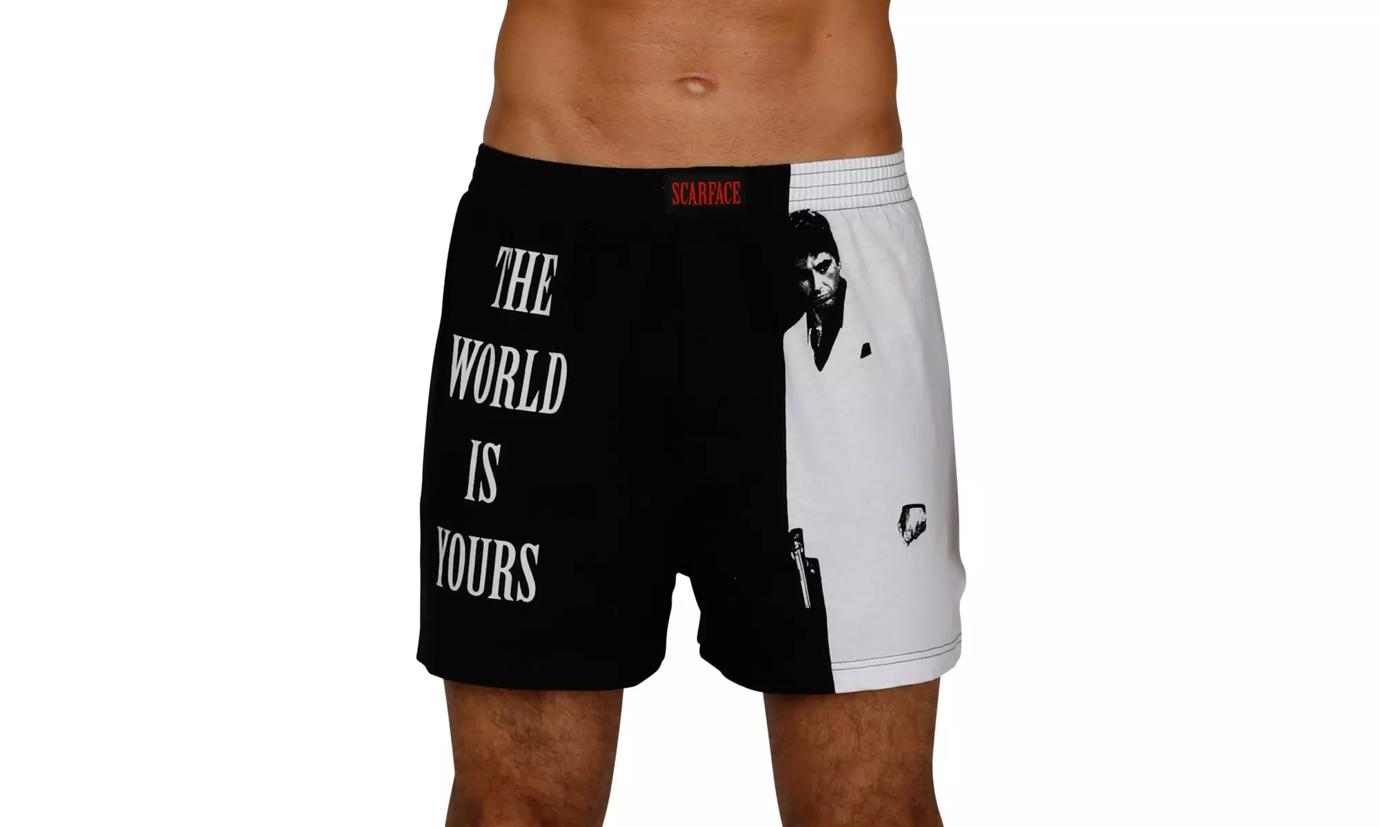 Scarface Tony Montana Men's Pajama Tee with Pajama Shorts The World is Yours - Second Medium