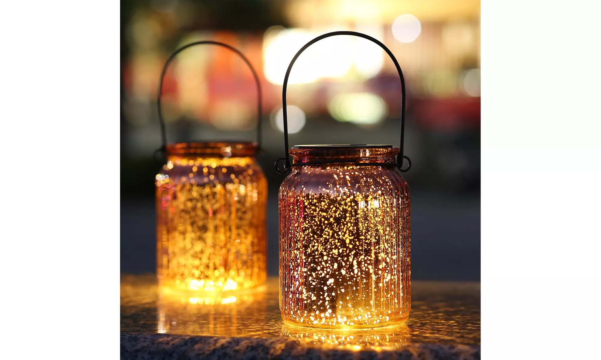 Solar Mercury Glass Jar Lights - Second Medium