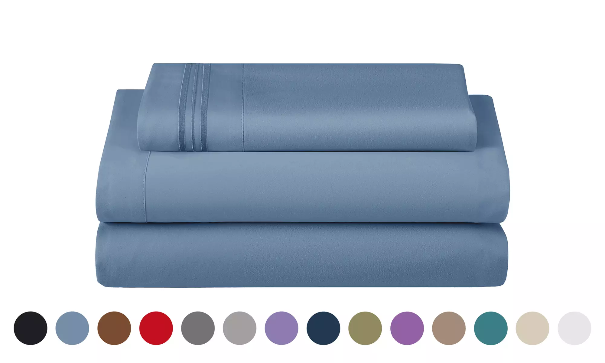 Lux Decor 4Pc Deep Pocket Sheet Set With Embroidered Pillowcases & Giftable Bag