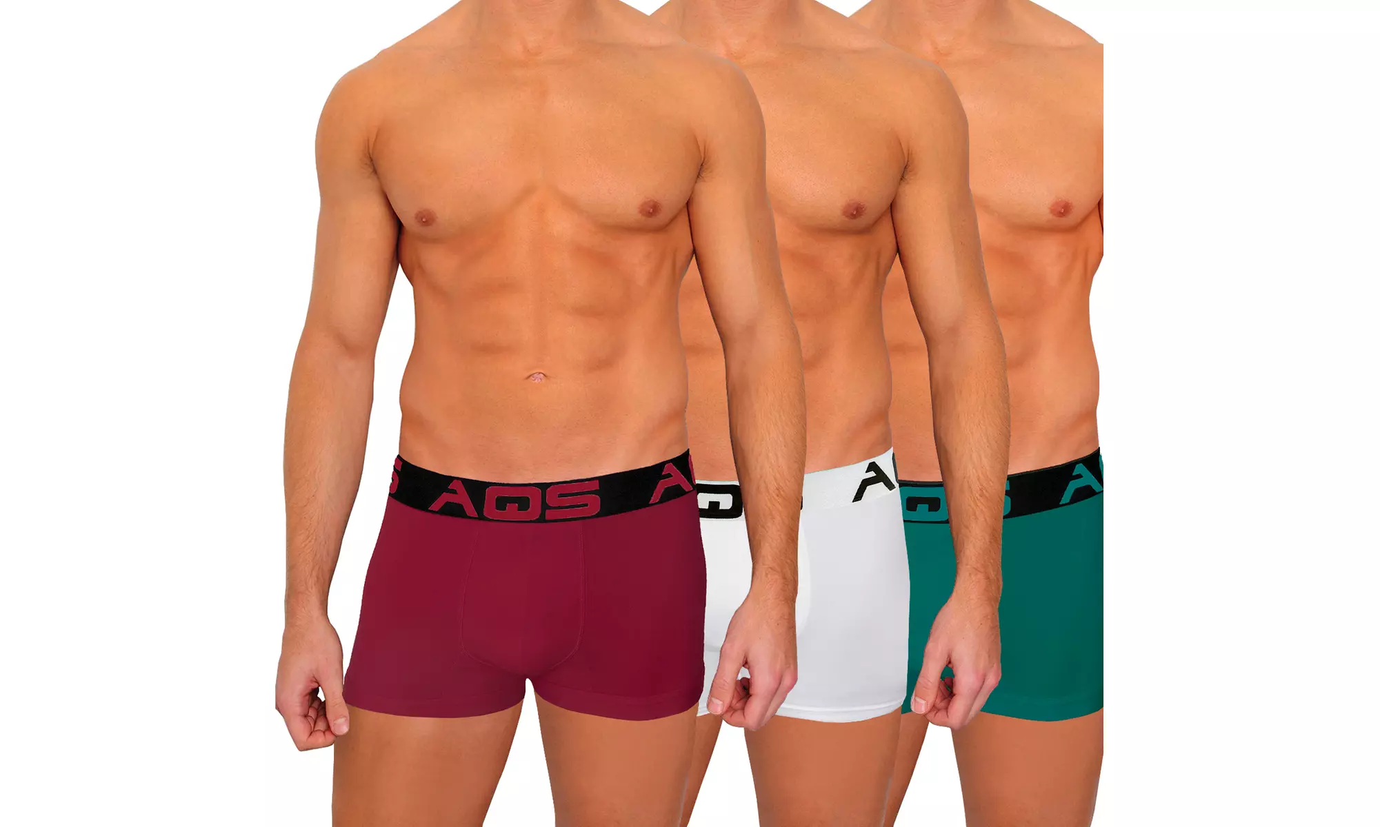 AQS Men's Short Cut Boxer Briefs - 3 Pack