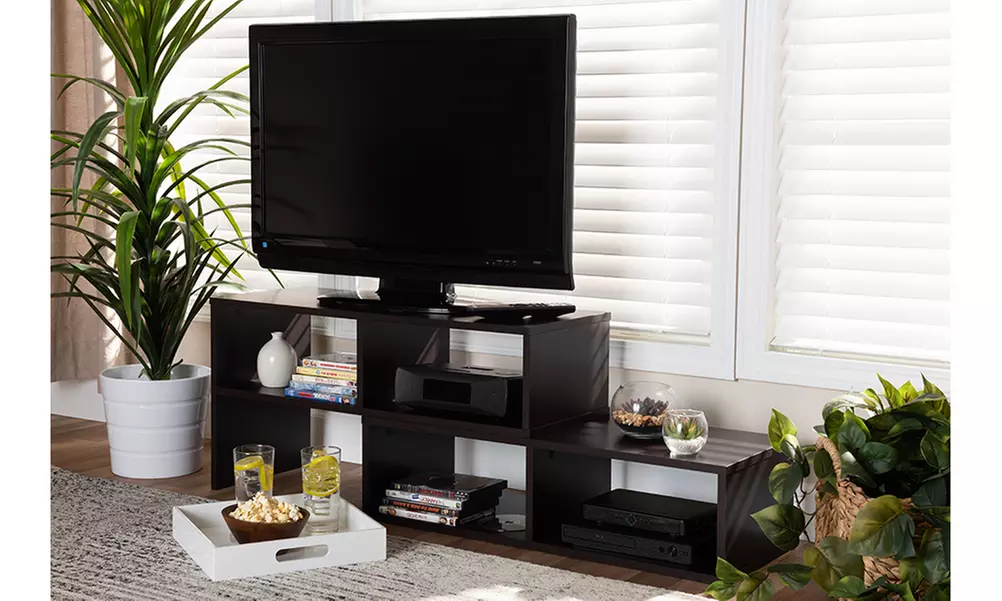 Andor Brown Adjustable 2-Piece Wood TV Stand - Primary Image