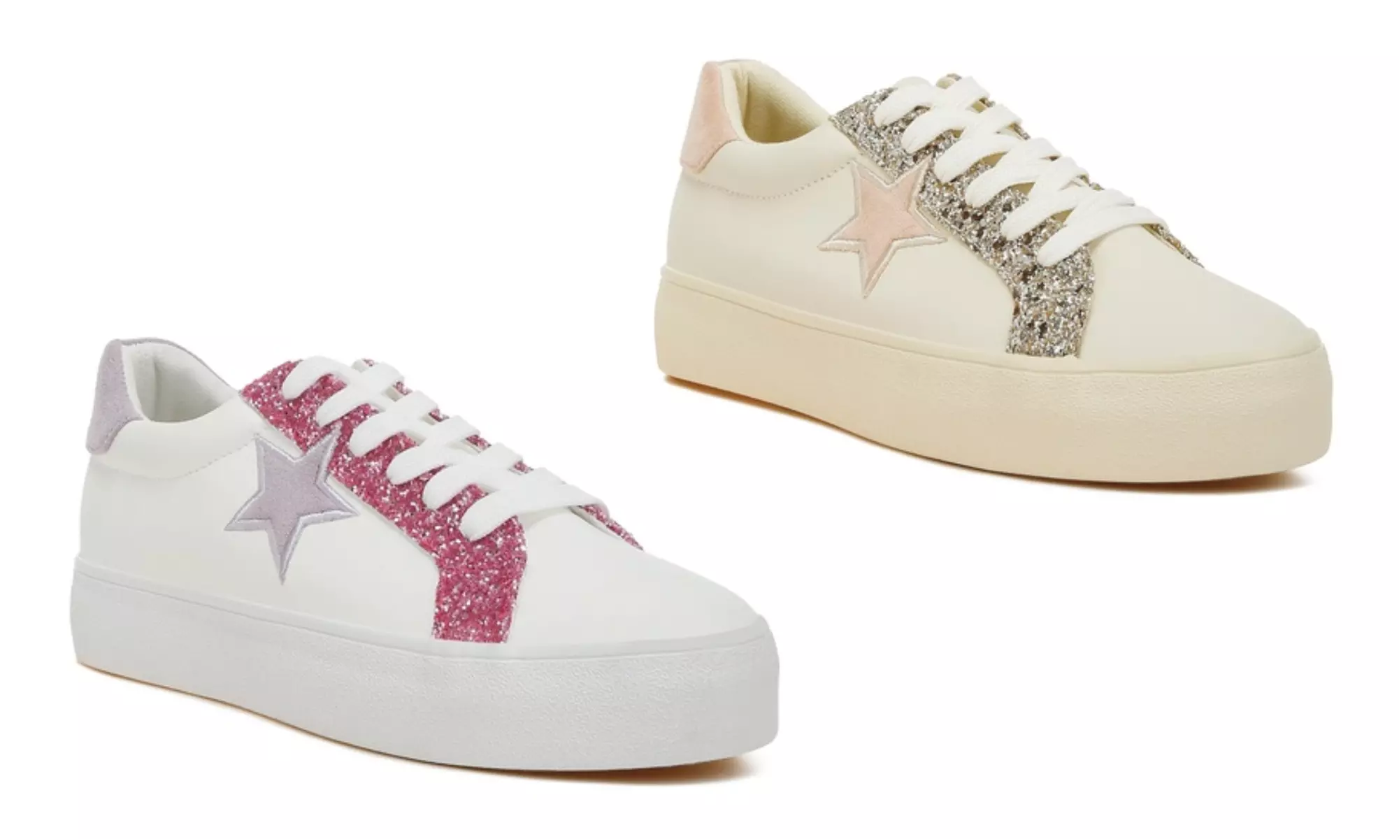 London Rag Bomber Metallic Star Glitter Women's Sneakers
