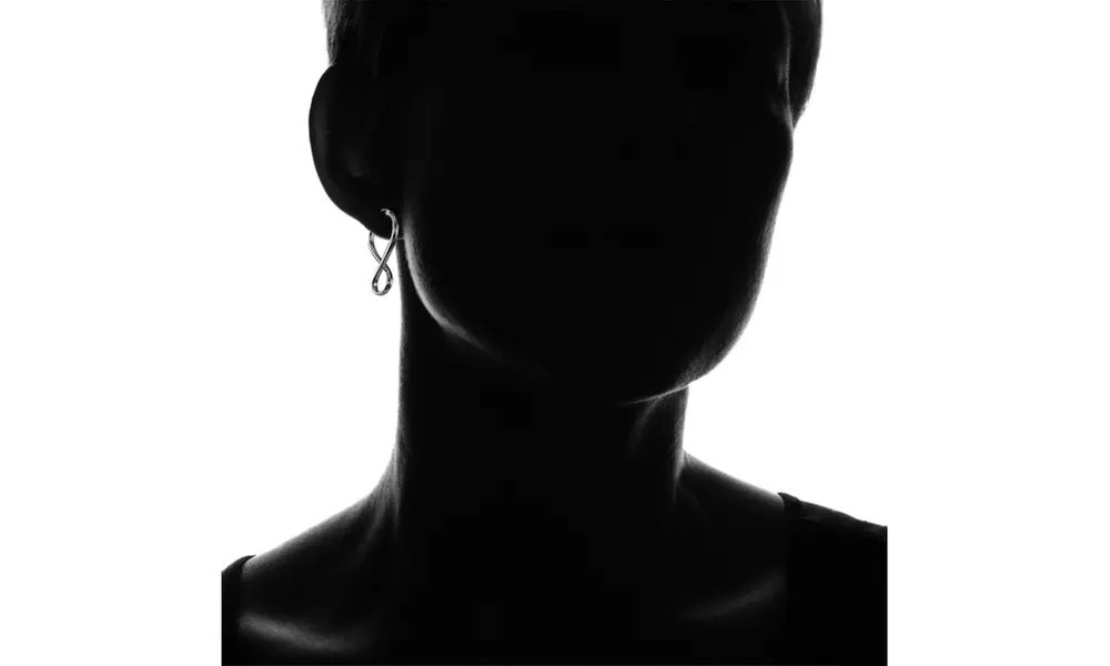 Black Flash Sterling Silver Square Tube Figure 8 Infinity Polished Drop Earrings