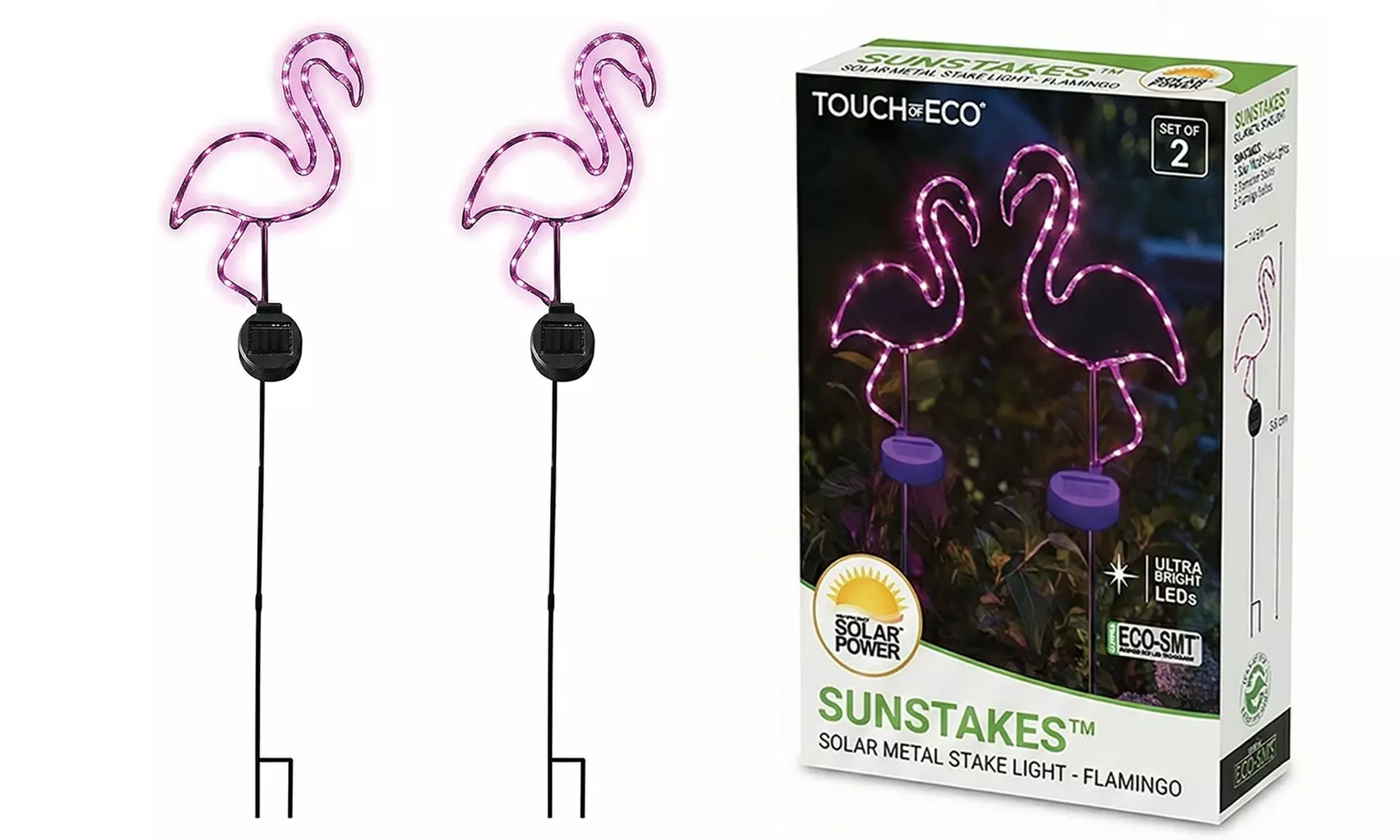 Outdoor Solar Powered LED Decorative Garden Stake Light (Set of 2) - 5 Options