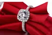 Sterling Silver 925 Cushion Cut Cubic Zirconia 3.5CT CZ Band Ring - Second Medium