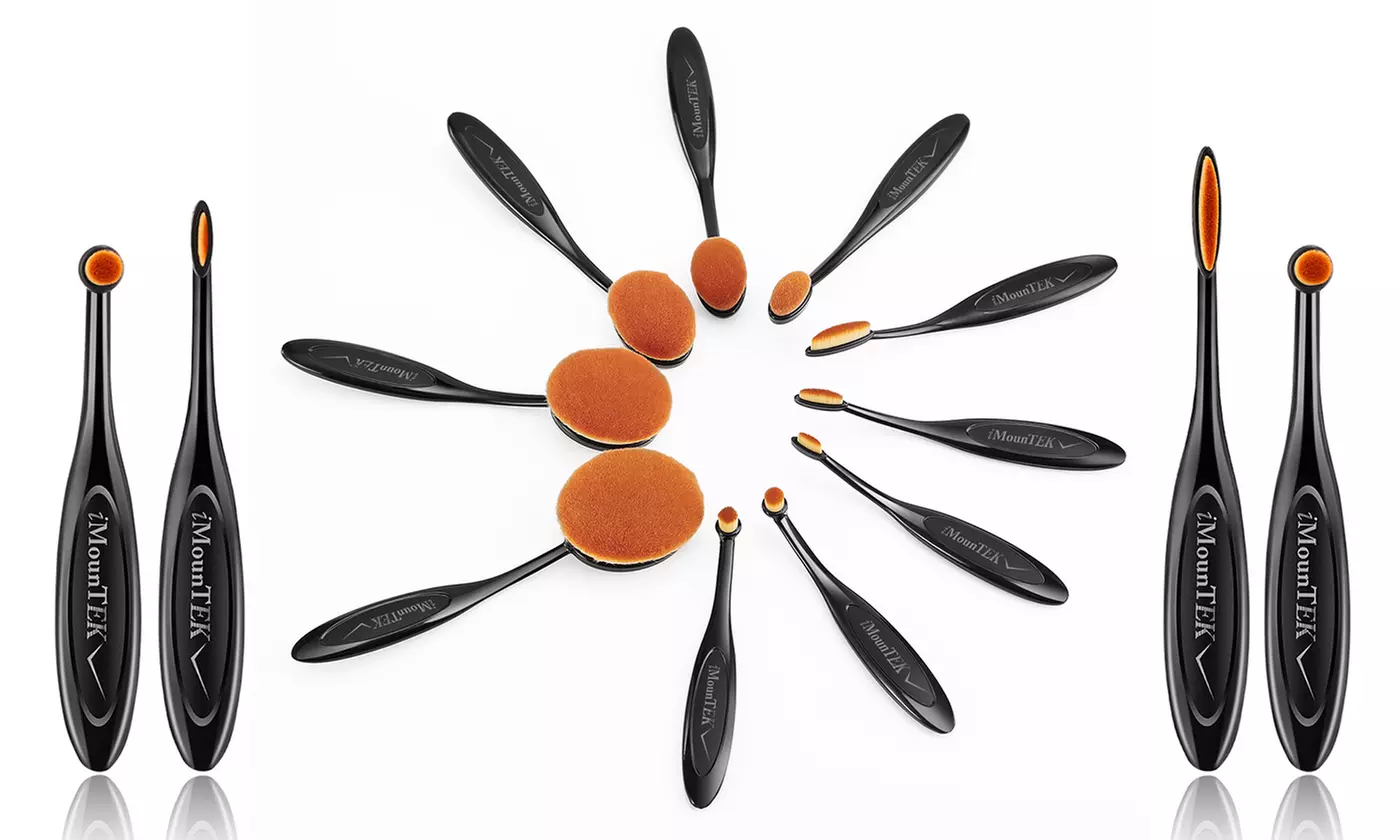 iMounTEK Professional Beauty Cosmetic Oval-Shaped Makeup Brushes Set (10-Piece) - Second Medium