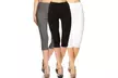 Three-Pack JVINI Women's High Waist Capris Pull-On Skinny Capri Jeggings - Second Medium