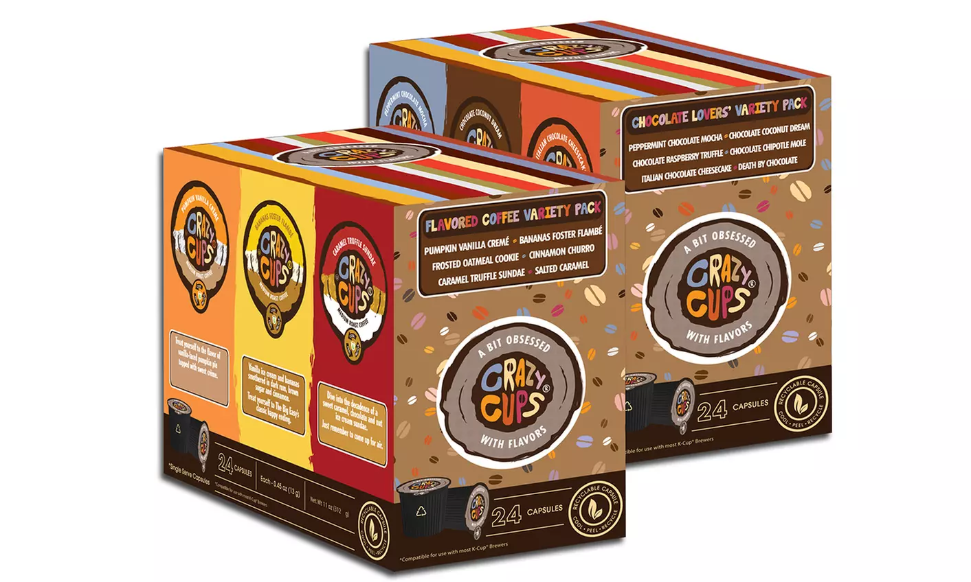 Crazy Cups Chocolate and Flavor Lovers Single-Serve Coffee Pod Sampler (48ct) - Second Medium