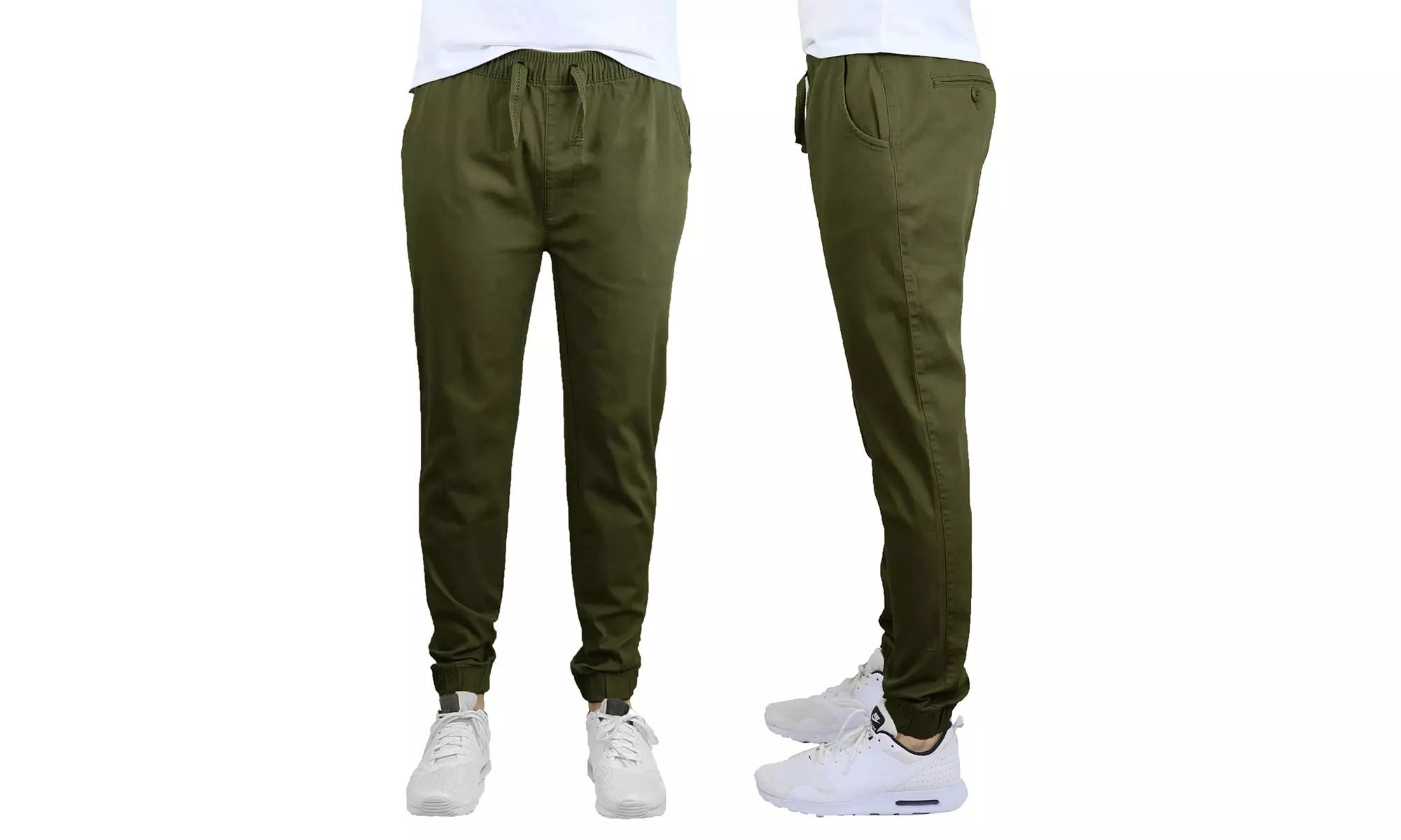 Galaxy By Harvic Men's Cotton-Stretch Twill Joggers & Chinos (S-2XL)