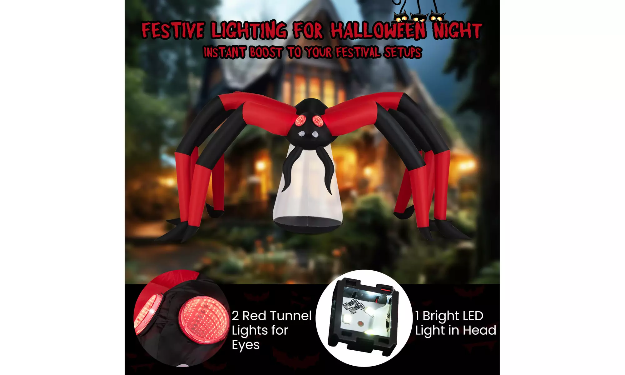 Costway Inflatable Halloween Witches, Zombie, Spider, Tentacles, Clown