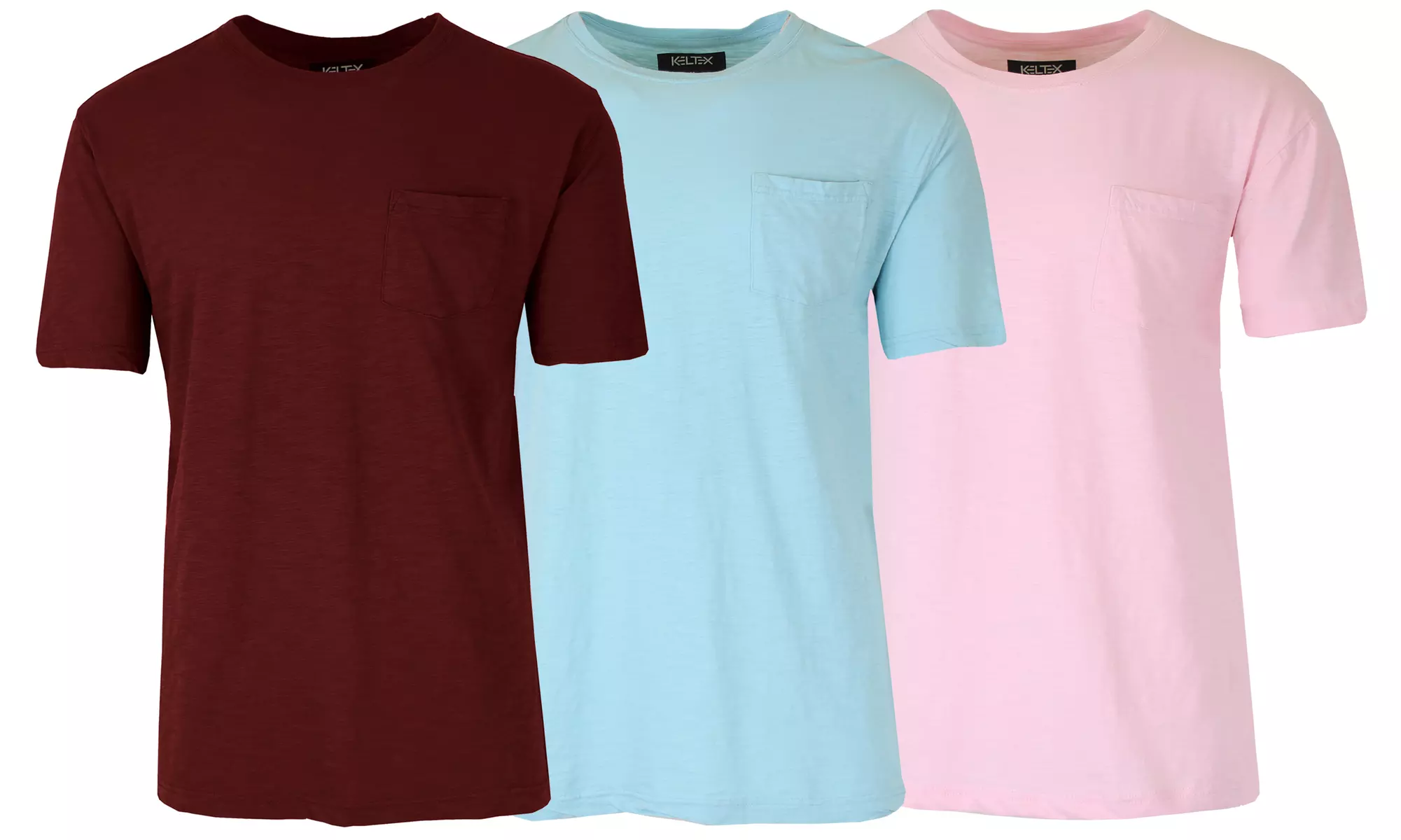 Men's 3-Pack Short Sleeve Cotton Crew Neck Tee with Chest Pocket  (XS-XL)