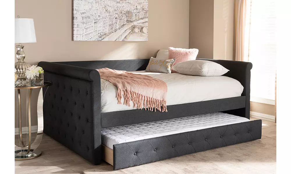Alena Full or Queen Size Fabric Daybed with Twin Size Trundle - Primary Image