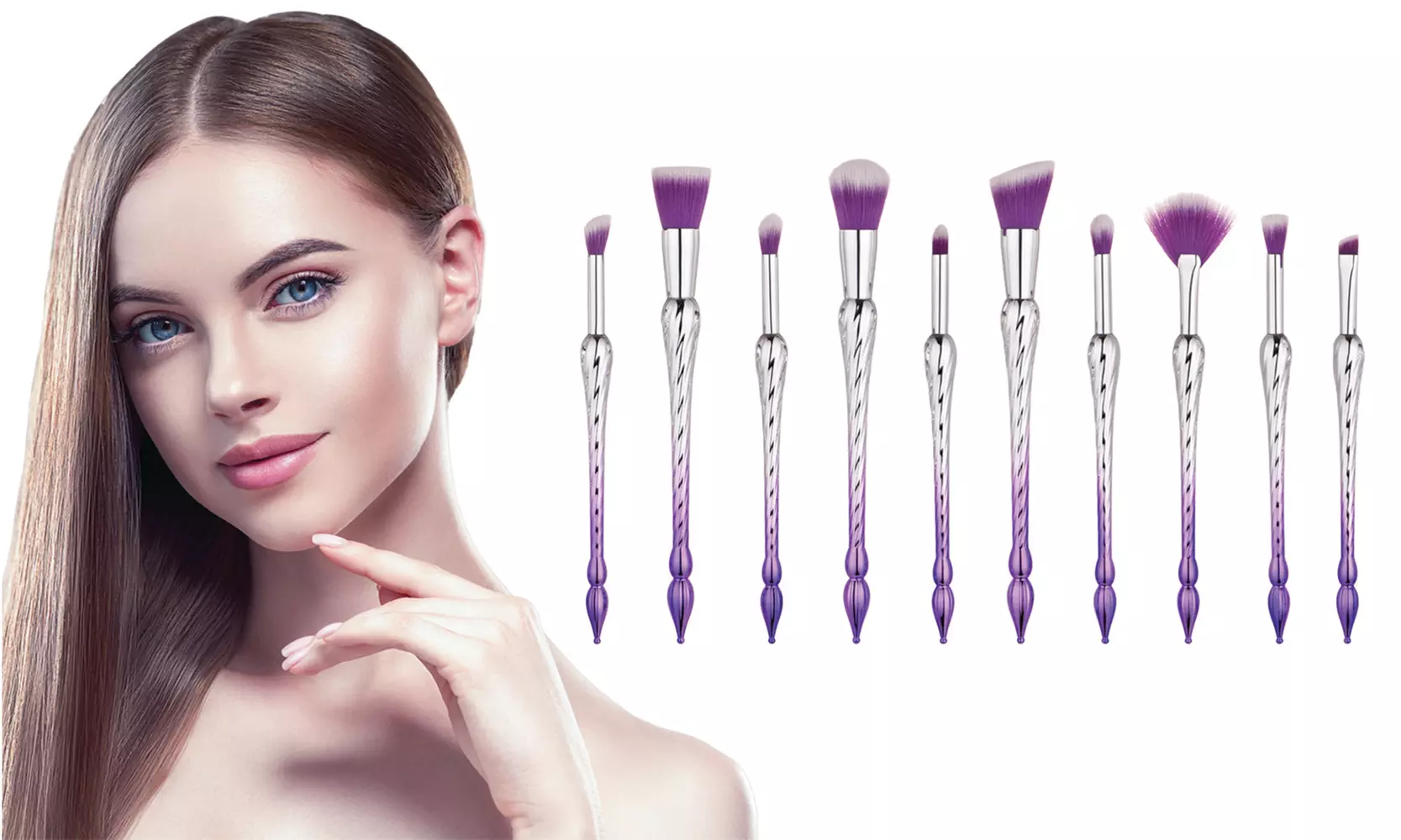 Spiral Makeup Brush Set (10-Piece) - Primary Image