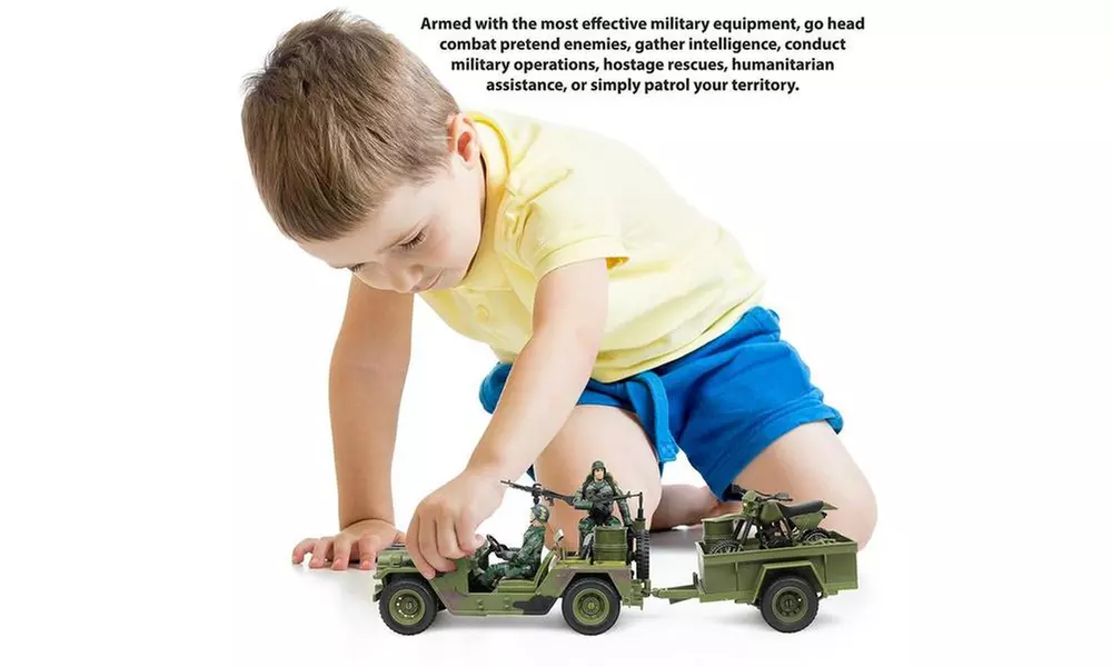 Click N Play Military Logistics Transport unit 16 Piece Play Set  - Second Medium