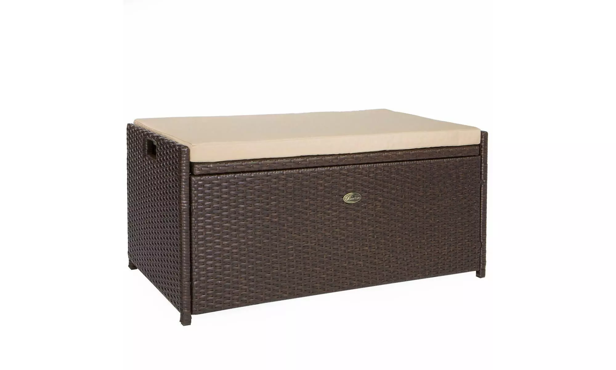 All Weather Rattan Pool Deck Box Storage Wicker Backyard Patio Outdoor w/ seat - Primary Image