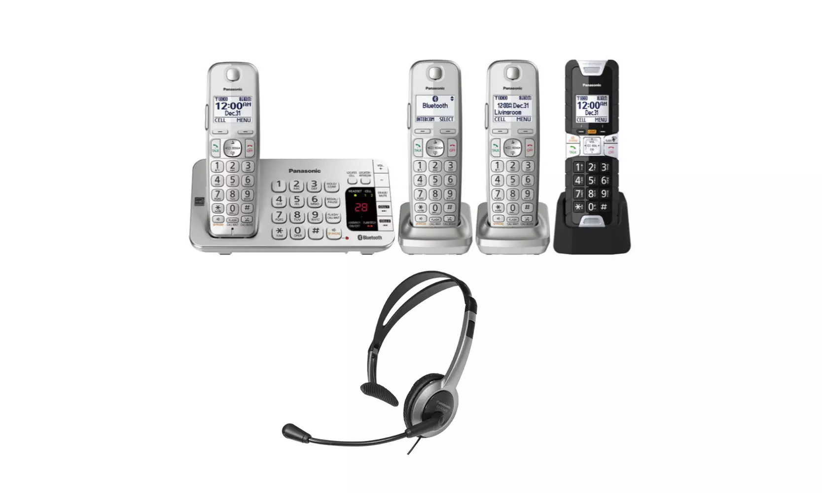 Panasonic LINK2CELL Bluetooth Cordless Phone with Rugged Phone Bundle - Primary Image