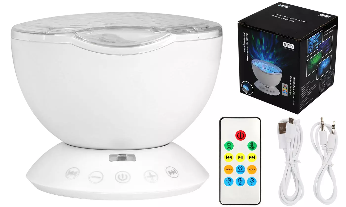 Ocean Wave Projector Music Speaker Night Light Lamp with Remote Control