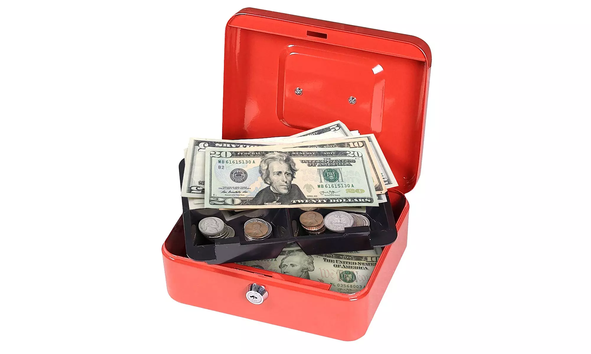 First Alert Cash Box with Key Lock and Removable Tray - Primary Image