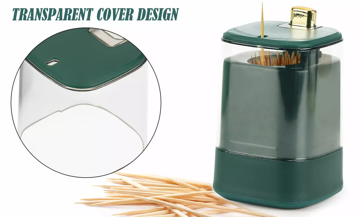 Automatic Pop-Up Toothpick Dispensers with 100 Toothpicks for Home Restaurant