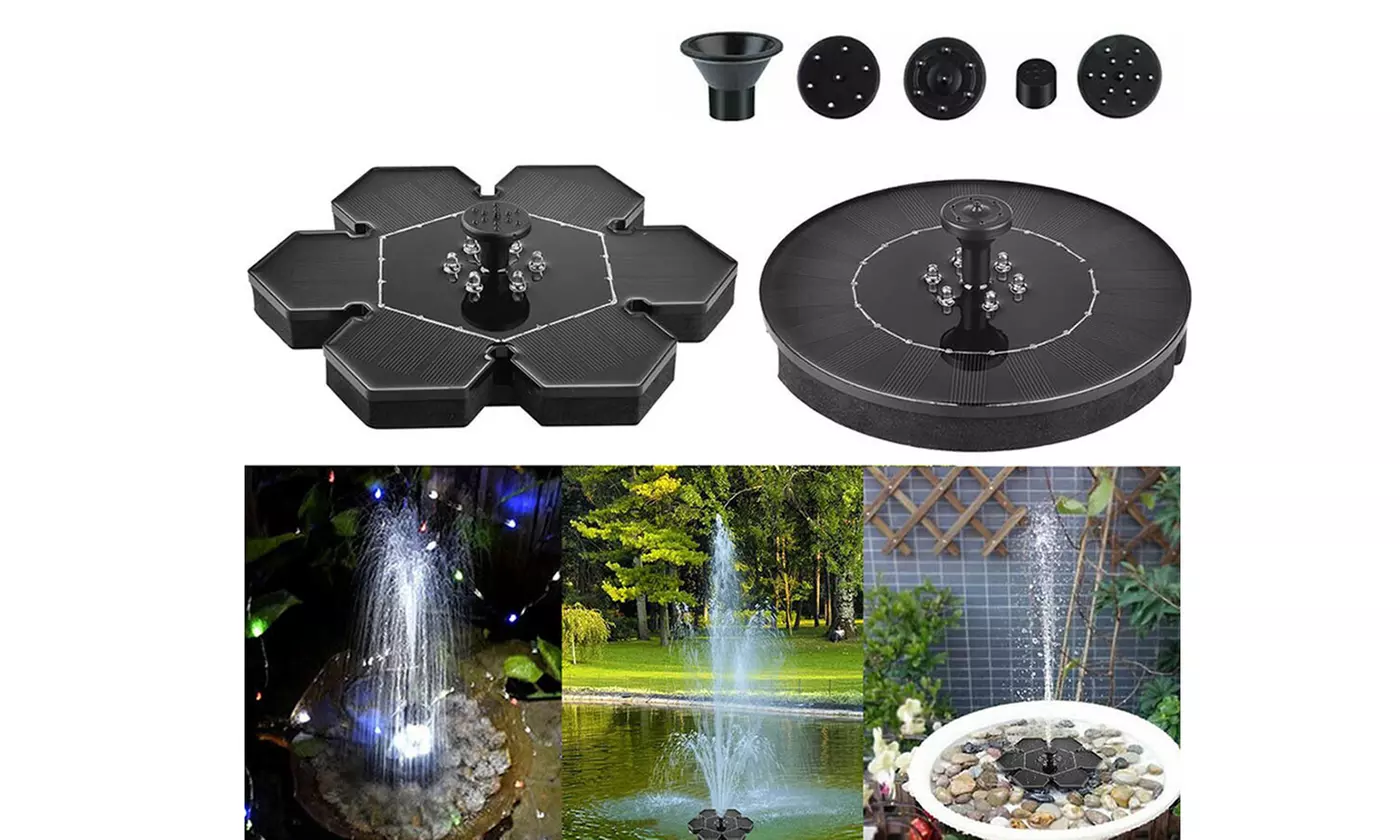 Bird Bath Solar Fountain Powered Water Pump Floating Outdoor Pond Garden Pool - Primary Image
