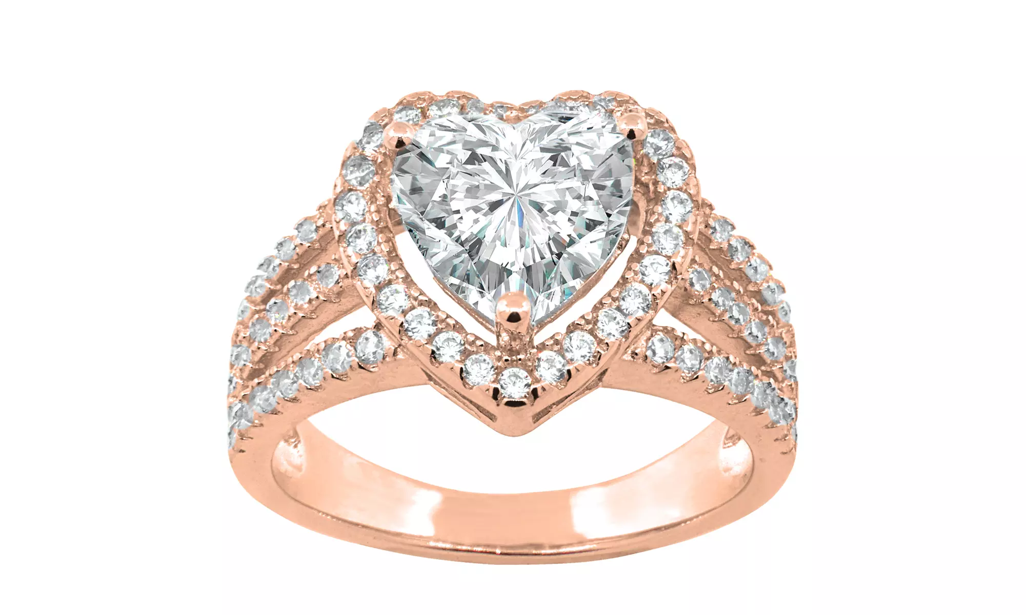 Mother's Love Heart Ring With Crystals 