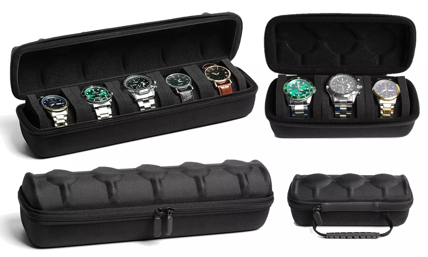 Portable Watch Travel Case Roll Organizer Carrying Pouch - Primary Image
