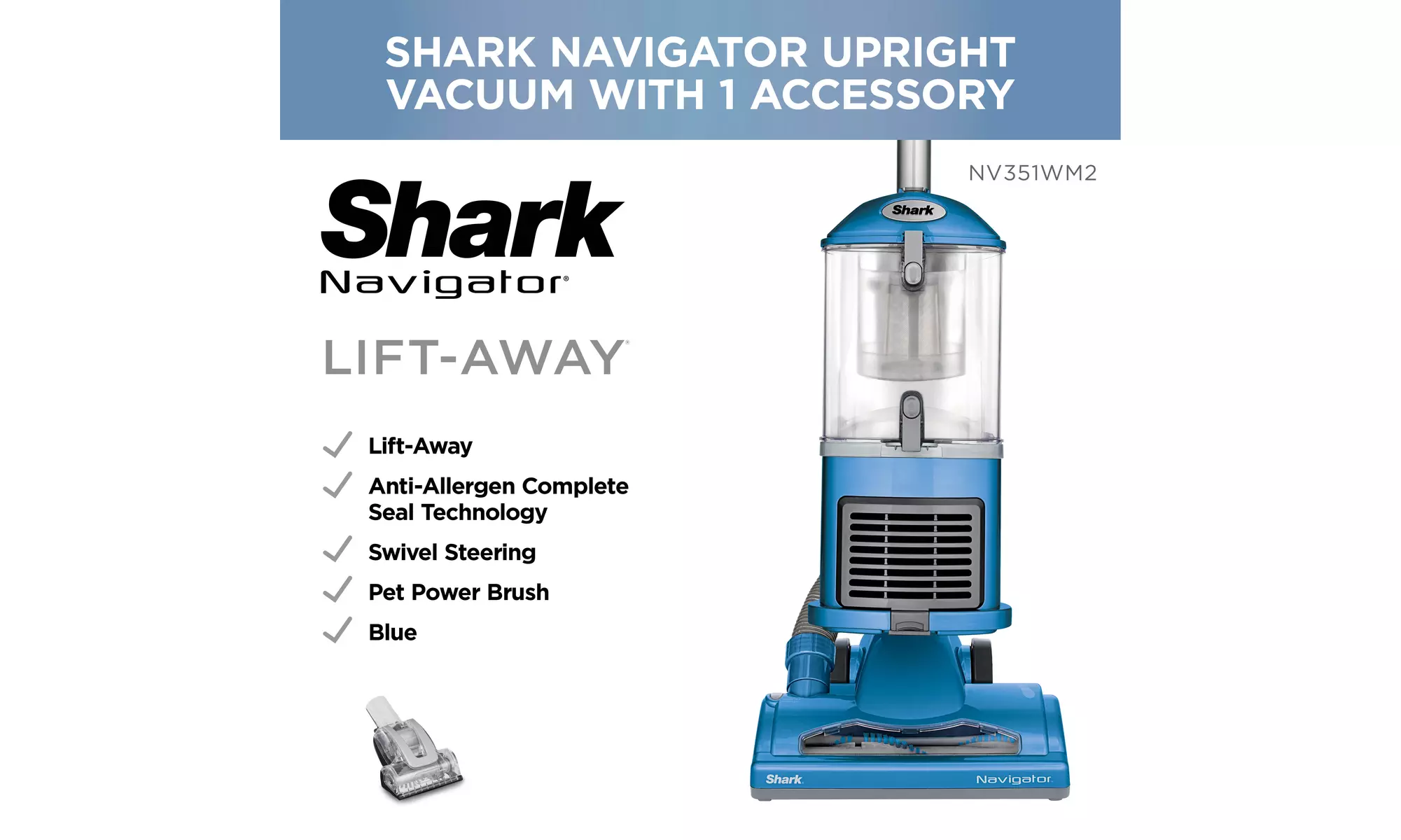 Shark NV351WM2 Navigator Lift-Away Upright Vacuum- Refurbished - Second Medium