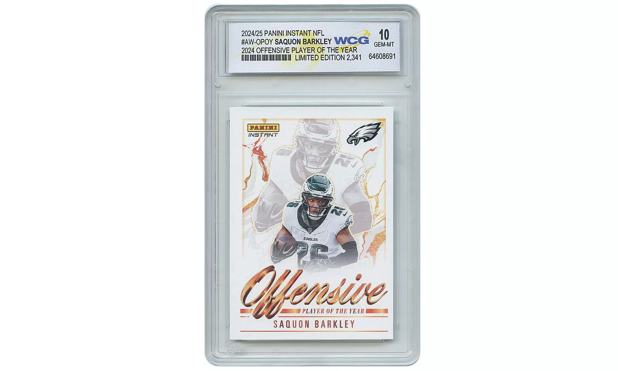 2024 Panini SAQUON BARKLEY NFL Offensive Player of Year Card Eagles Gem Mint 10