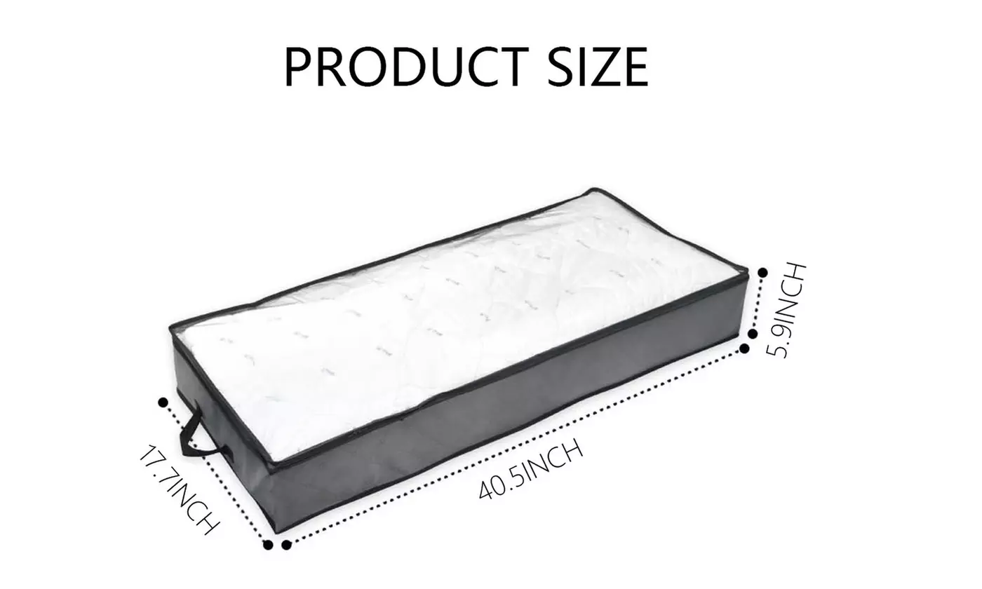 Two Pieces Zippered Underbed Clothes Storage Bag