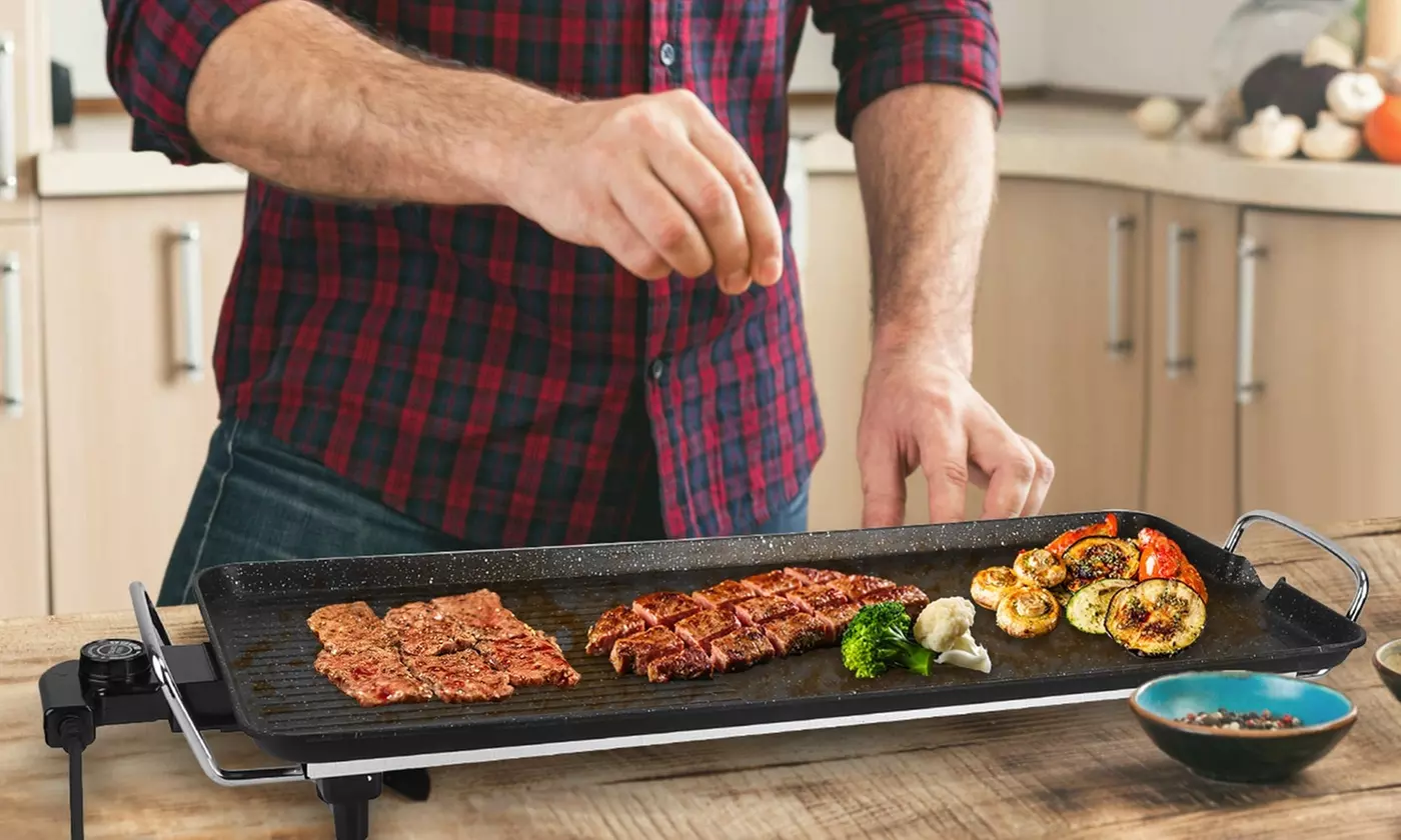 NewHome 1500W Electric Non-Stick BBQ Grill & Tabletop Griddle