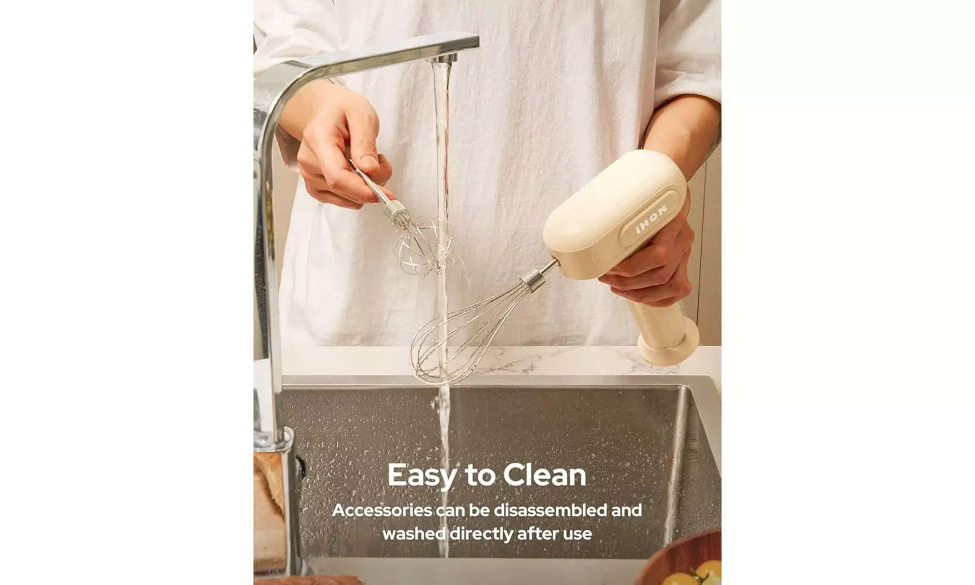 3-in-1 Hand Mixer Electric 3-Speed with Garlic Chopper TypeC Charging