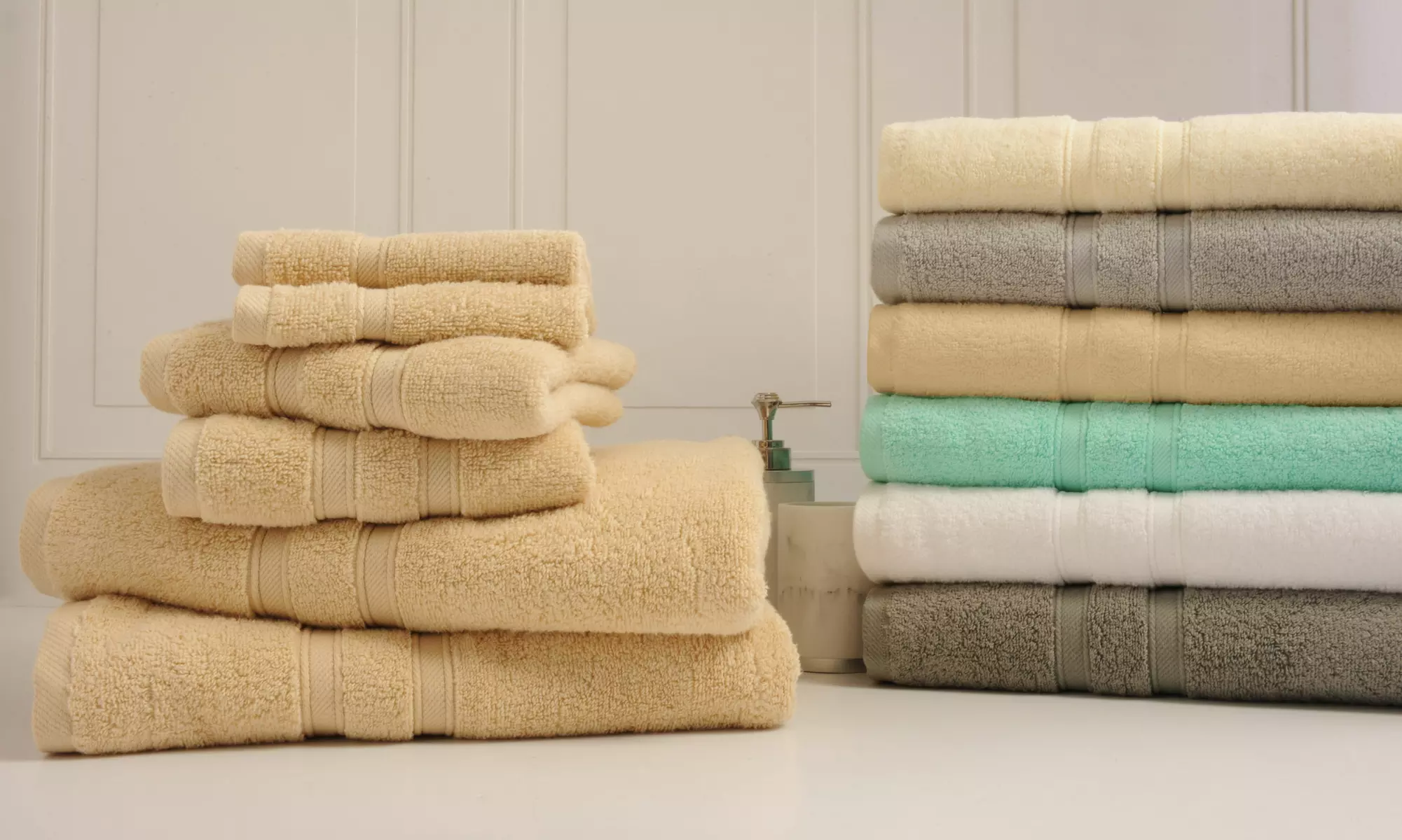 Bibb Home 6-Piece Zero Twist Egyptian Cotton Towel Set