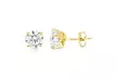 Lab Grown Diamond Stud Earrings Round in 14K Gold With Butterfly Push Backs - Second Medium