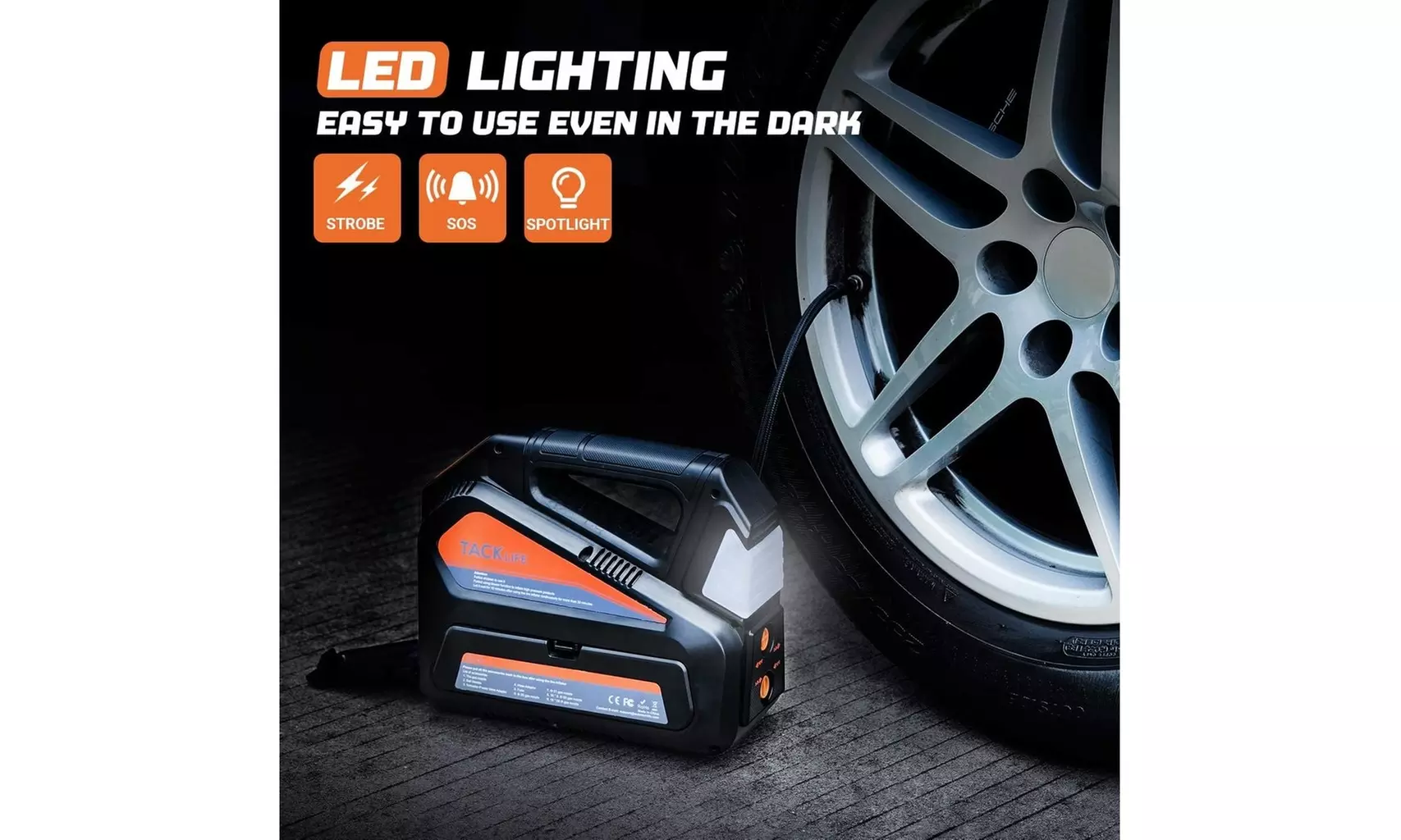 Tacklife A6 Plus Portable Air Compressor with LED Light - Second Medium