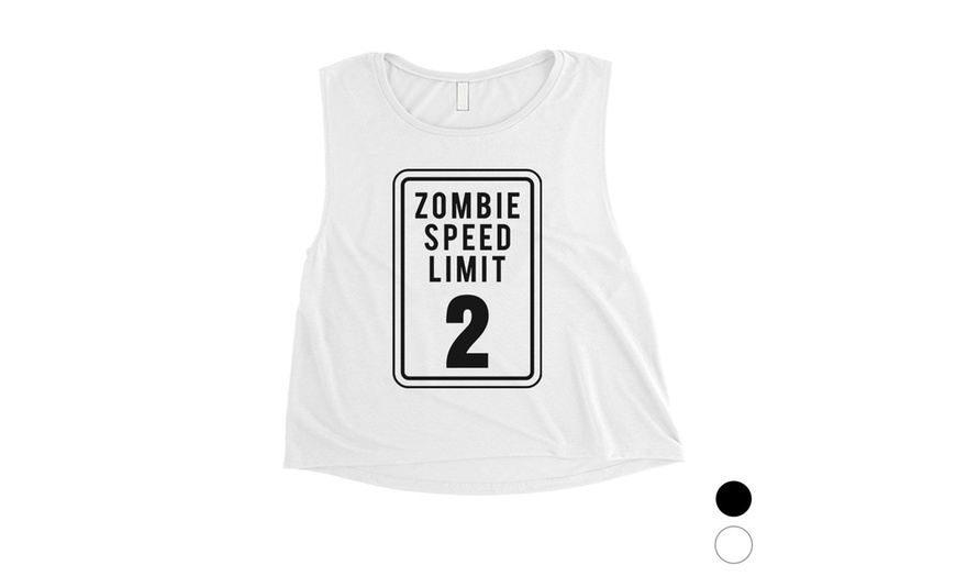 Image 5: Zombie Speed Limit Womens Crop Top