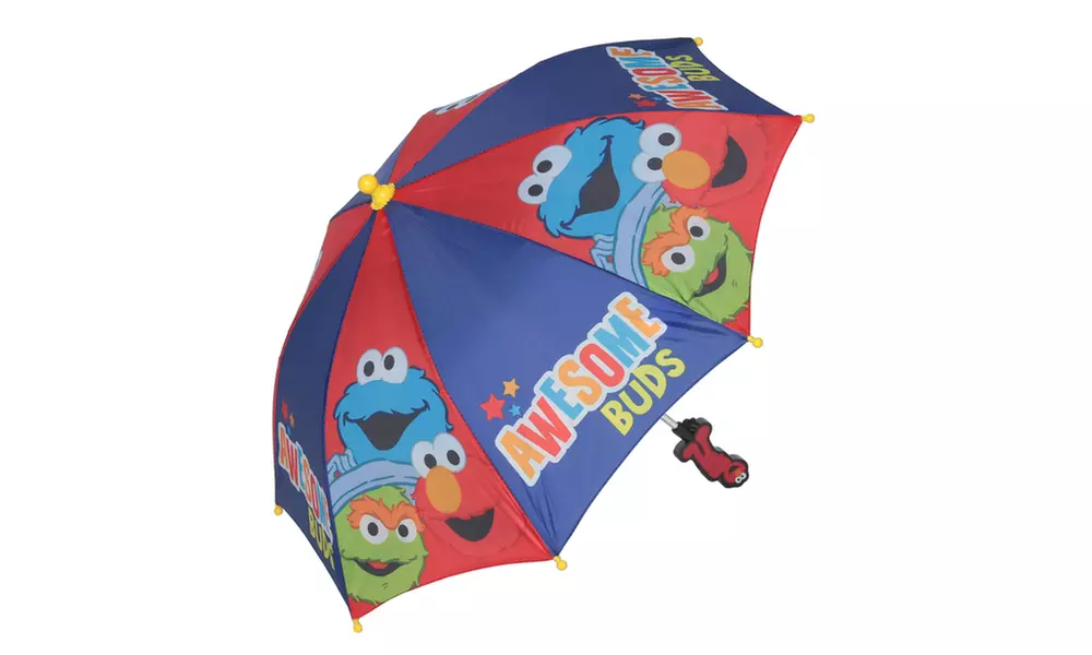  Sesame Street Kids Buds Elmo Oscar Cookie 3D Handle Umbrella - Primary Image