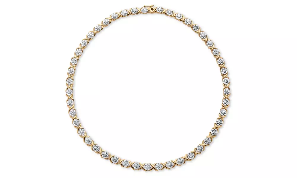 1/4 TCW Diamond "X and O" Necklace in 18k Yellow Gold-Plated - Primary Image
