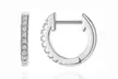 925 Sterling Silver Huggie Hoop Earrings with Crystal Pave - Second Medium