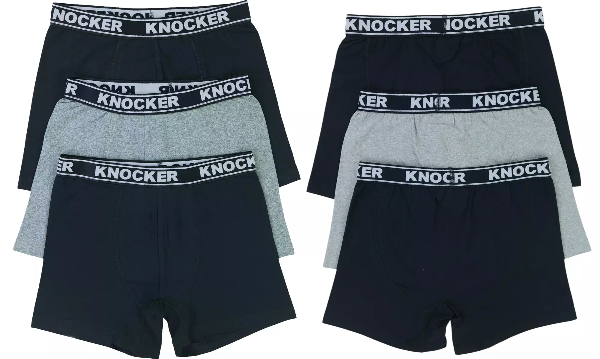 Men's Basic Assorted Cotton Stretch Boxer Briefs - 3 or 6 Pack