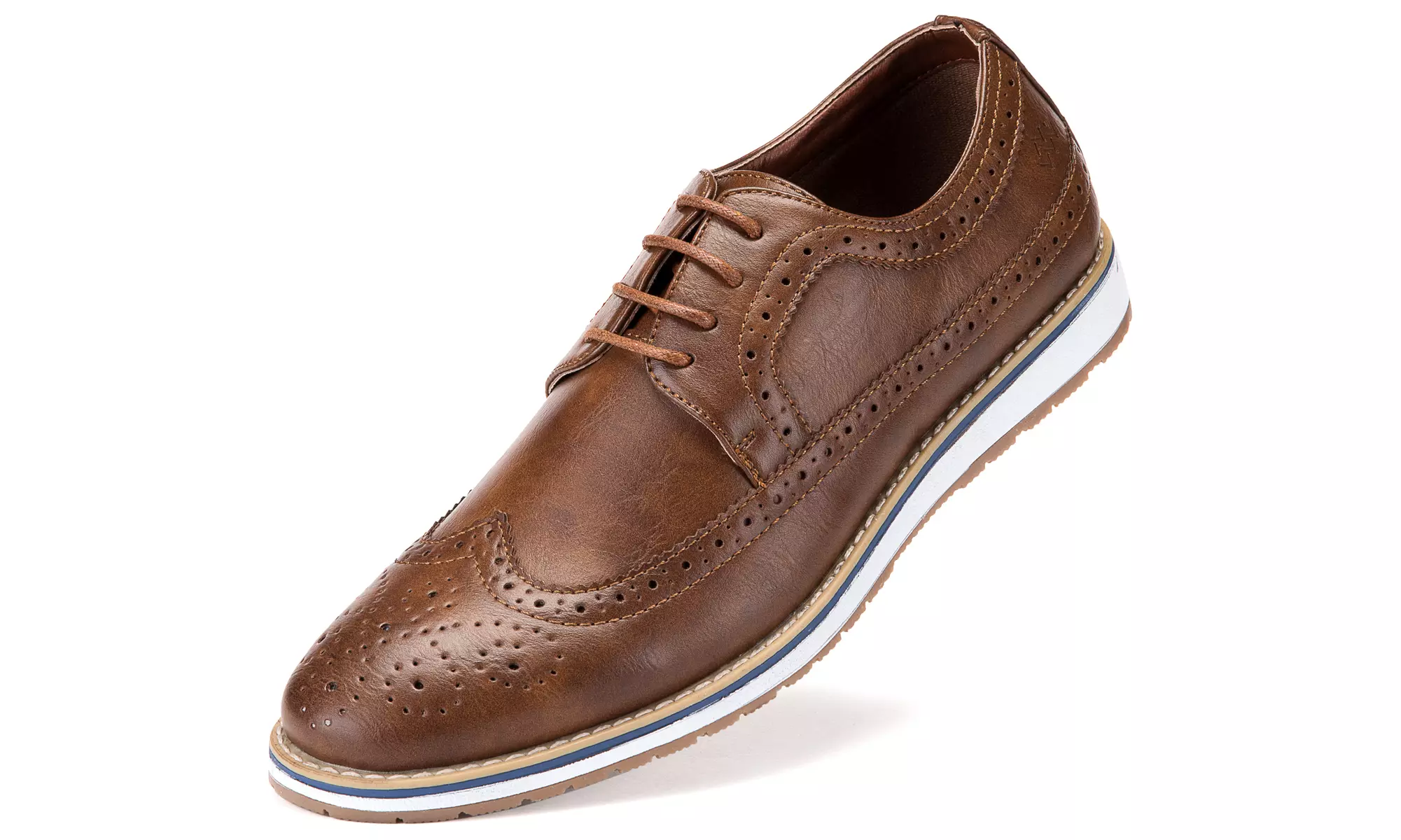 Mio Marino Men's Casual Oxford Wingtip Dress Shoes w/ Designer Shoe Bag