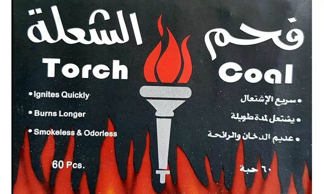 Torch Coal 60pcs in box-Ignites Quickly-Burns Longer- Smokeless &Odorless - Second Medium