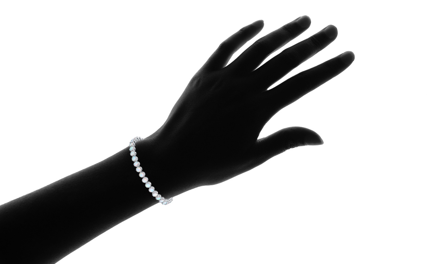 White Fire Opal Tennis Bracelet
