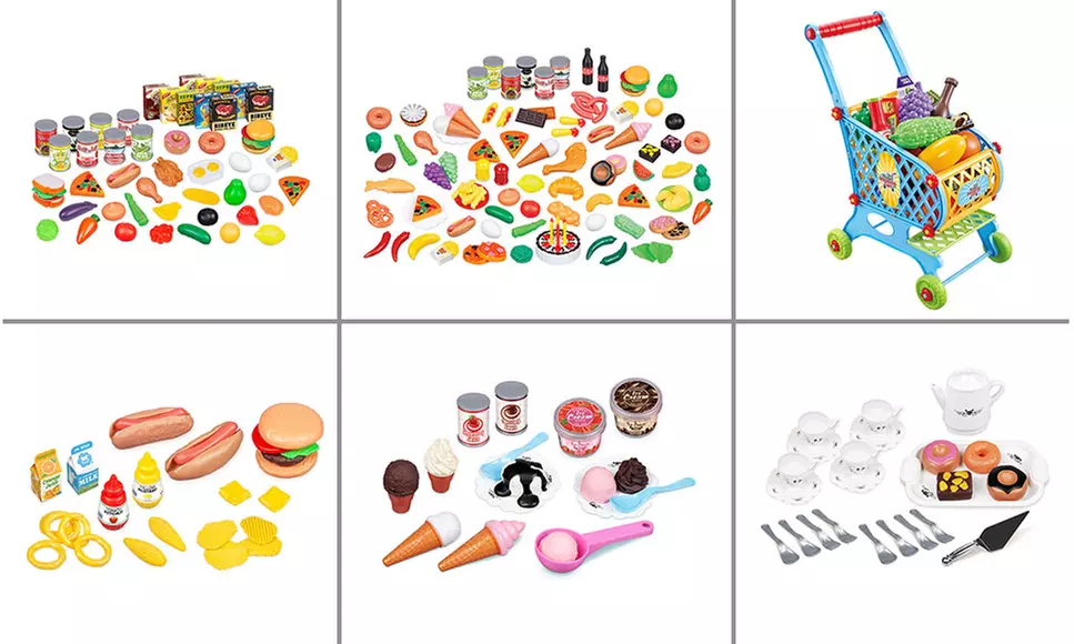 Supermarket Fun Size Food Playset - 58pc, 130pcs, Tea set, Burger set, Ice Cream - Primary Image