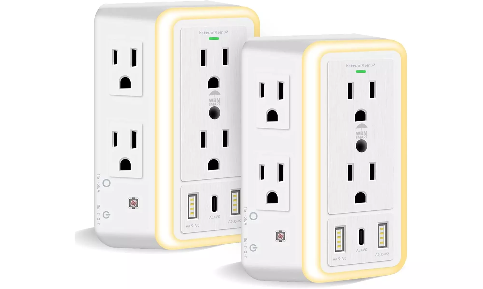Multi Plug Outlet, 6-Outlet Extender with 2 USB Charging Ports - 2 Count - Primary Image
